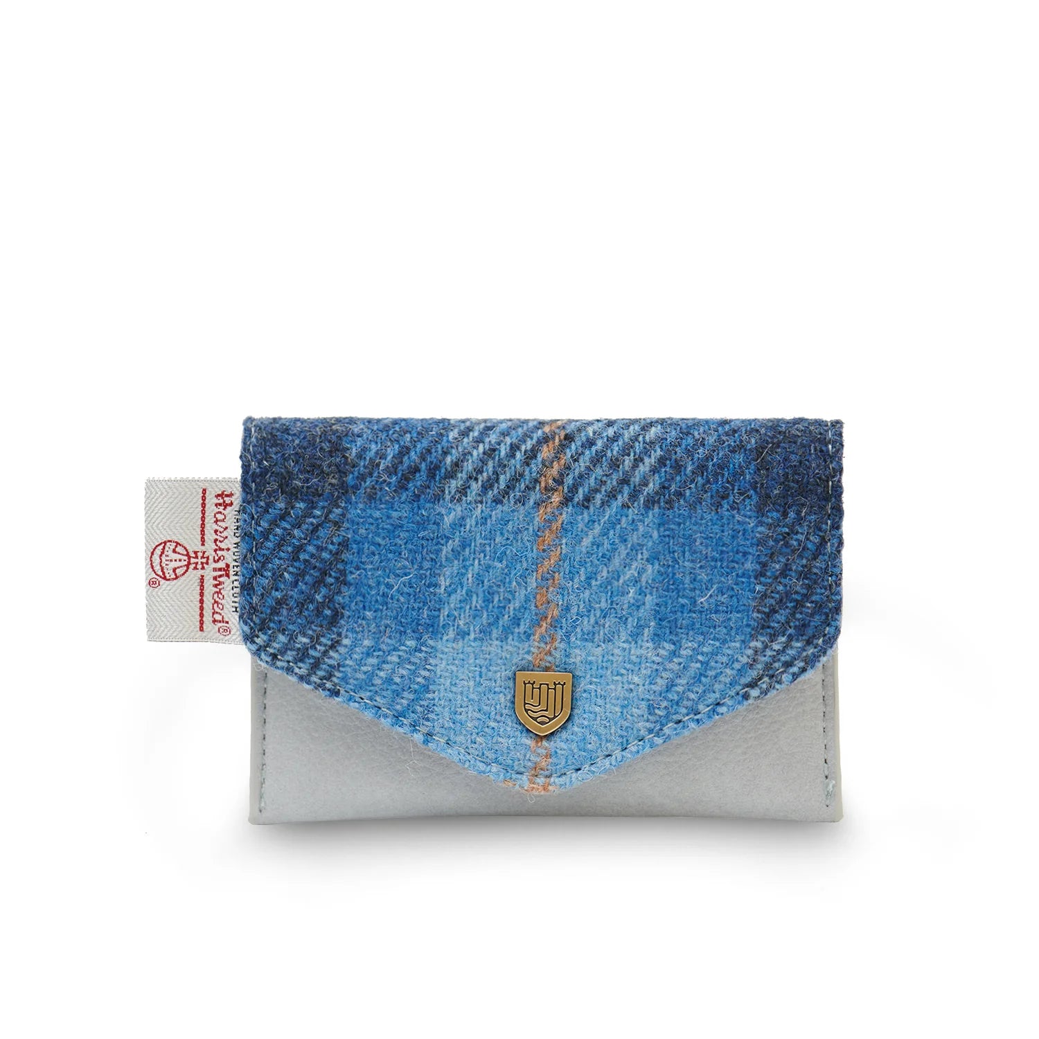 Islander Card Wallet Made With Harris Tweed - Blue Tartan