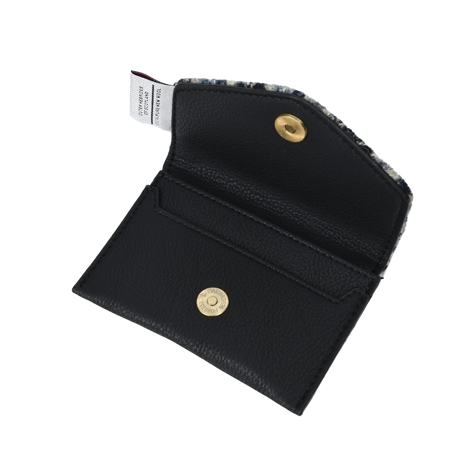 Islander Card Wallet Made With Harris Tweed - Black Herringbone