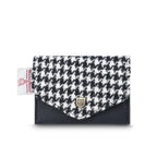 Islander Card Wallet Made With Harris Tweed Black & White Dogtooth | Harris Tweed Scotland