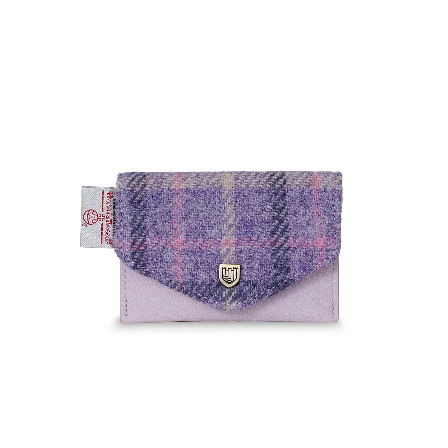 Islander Card Wallet Made With Harris Tweed - Purple Tartan