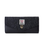 Islander Large Clasp Purse with Harris Tweed Black Herringbone Fabric | Harris Tweed Scotland