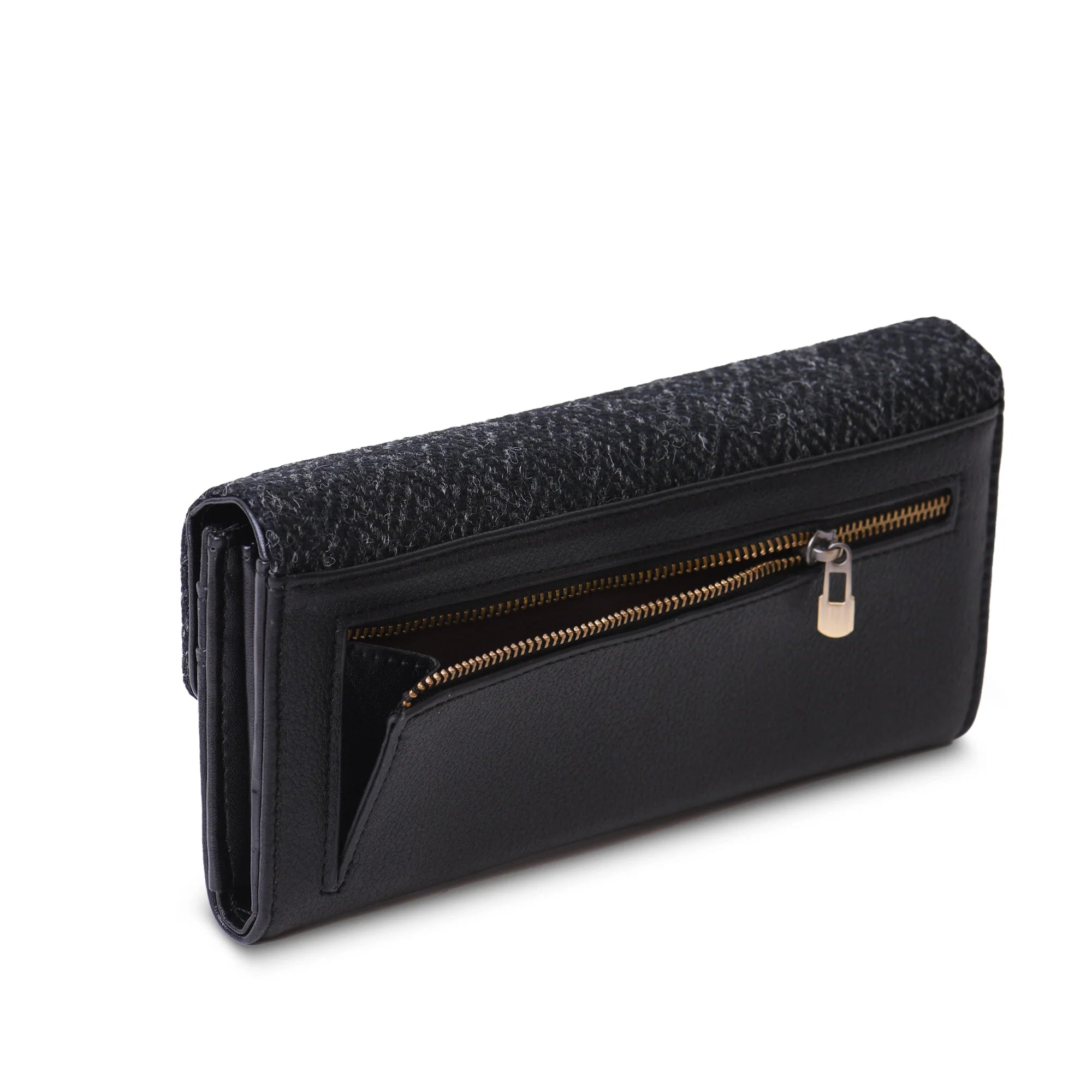 Islander Large Clasp Purse with Harris Tweed - Islander Tartan