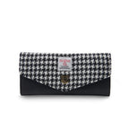 Islander Large Clasp Purse with Harris Tweed Black & White Dogtooth | Harris Tweed Scotland