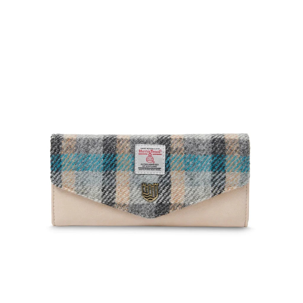 Islander Large Clasp Purse with Harris Tweed - Islander Tartan