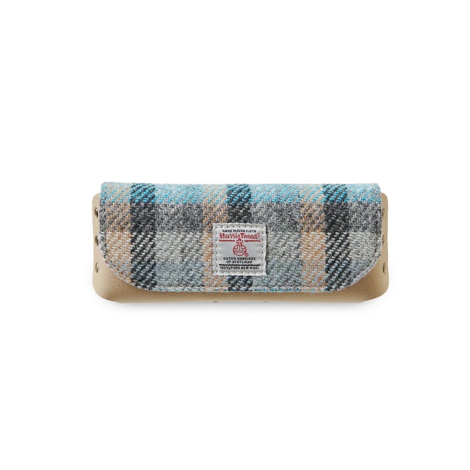 Islander Leather Glasses Case with Islander Tartan Harris Tweed