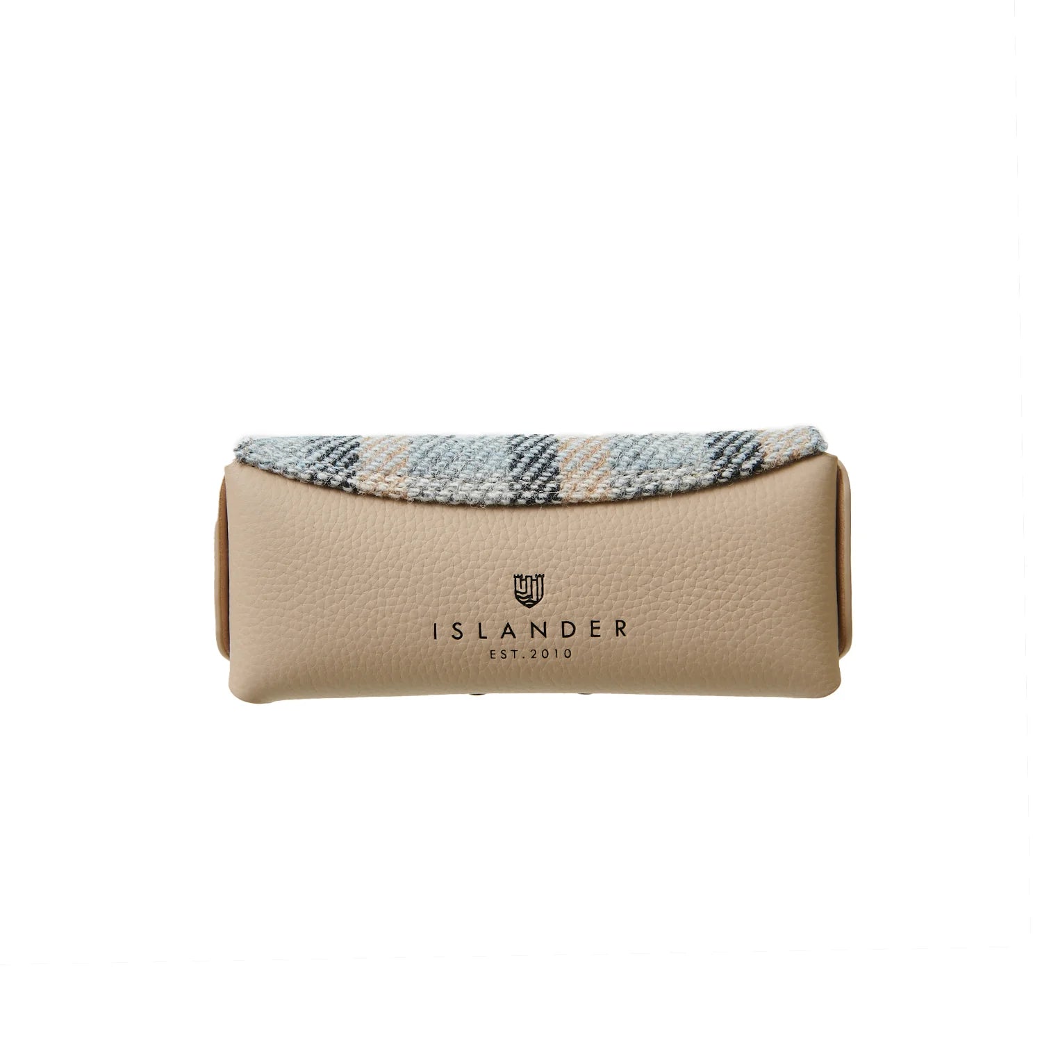 Islander Leather Glasses Case with Islander Tartan Harris Tweed