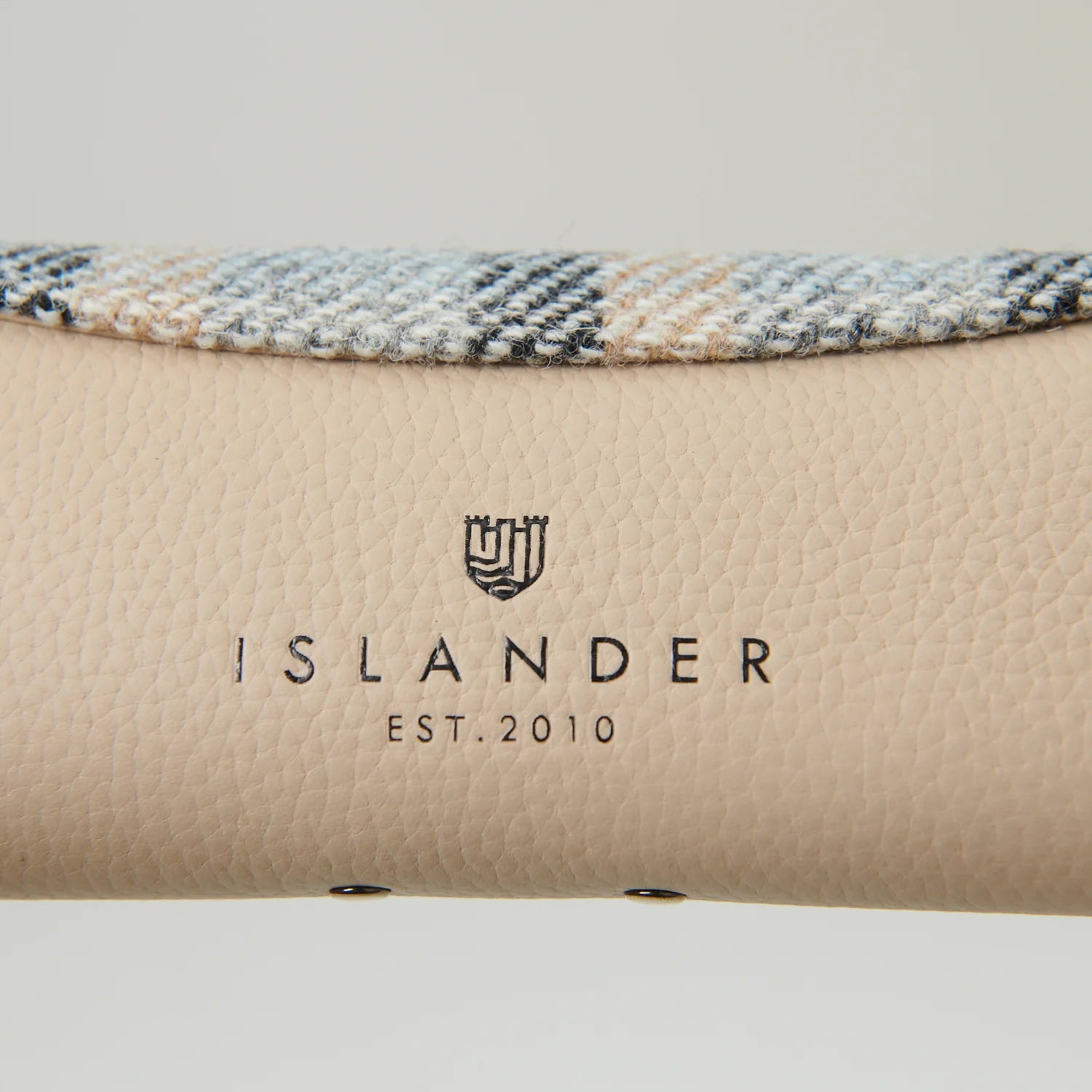 Islander Leather Glasses Case with Islander Tartan Harris Tweed