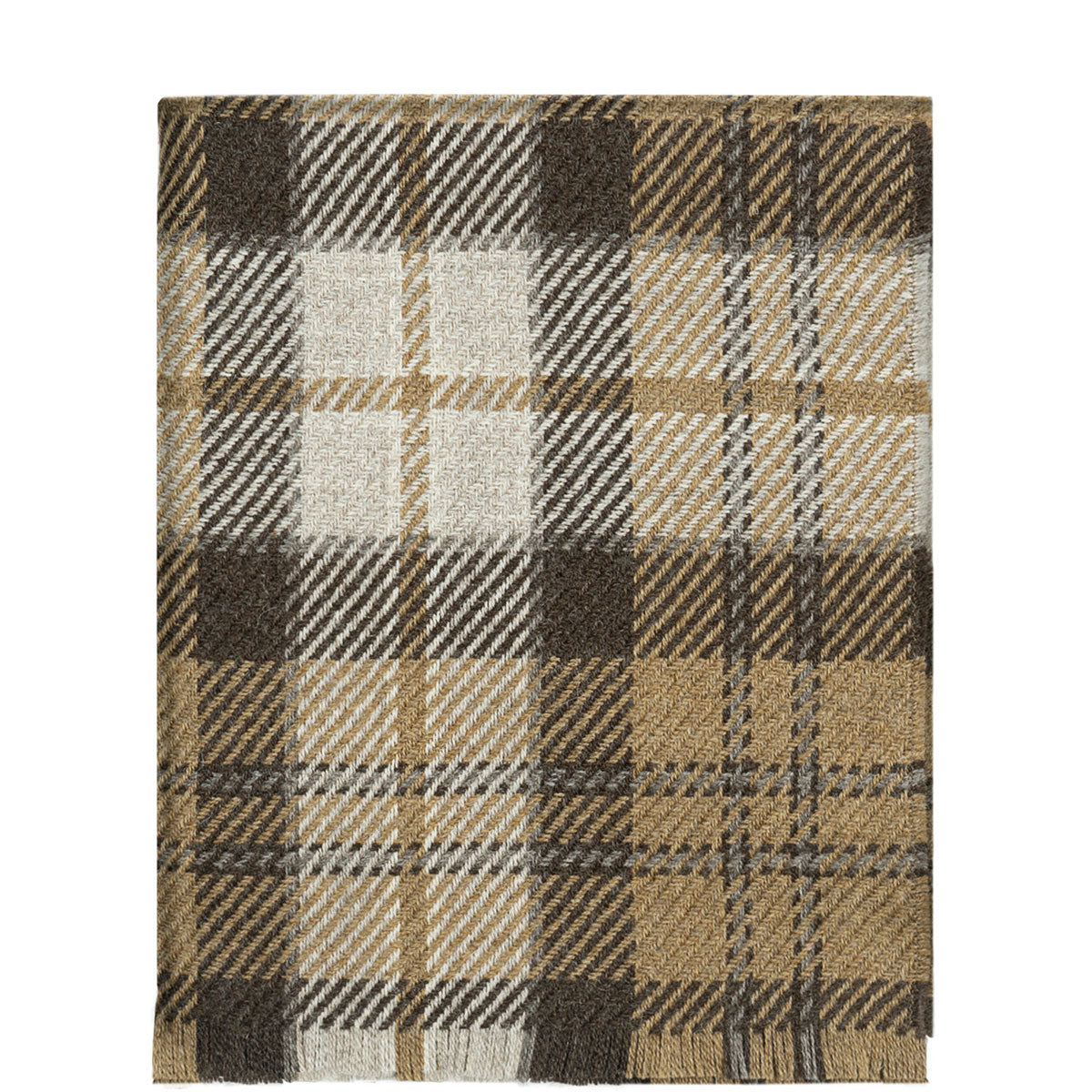 Lochcarron Bracken British Wool Corrie Blanket (Brown,Light Grey,Dark Brown and Charcoal)