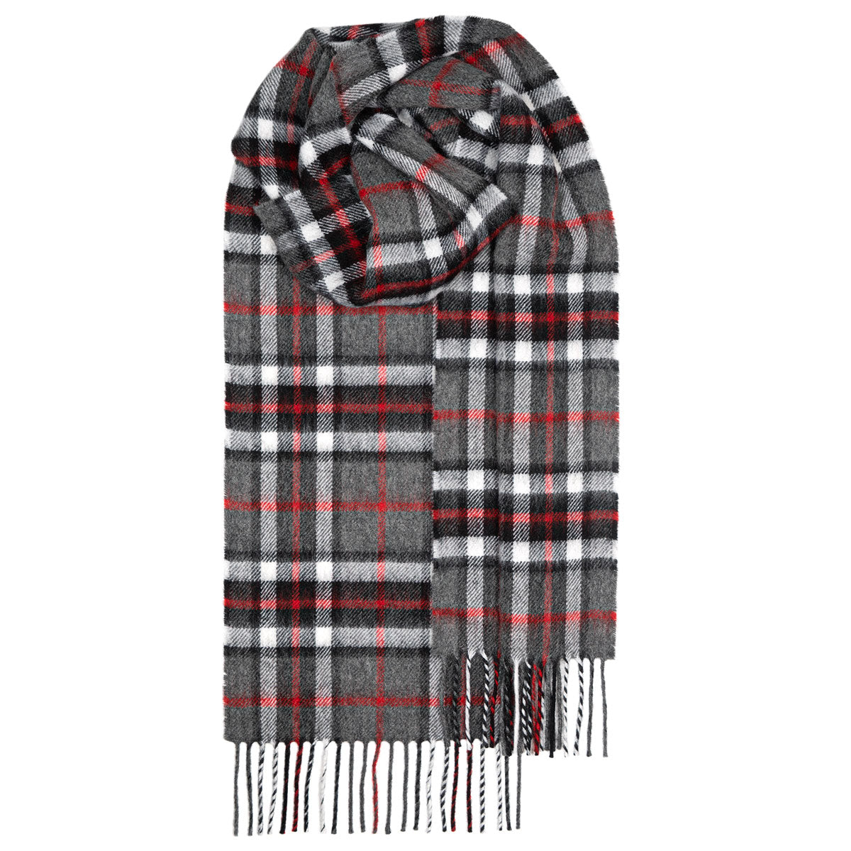 Lochcarron of Scotland Lambswool Tartan Scarf - Thompson Grey