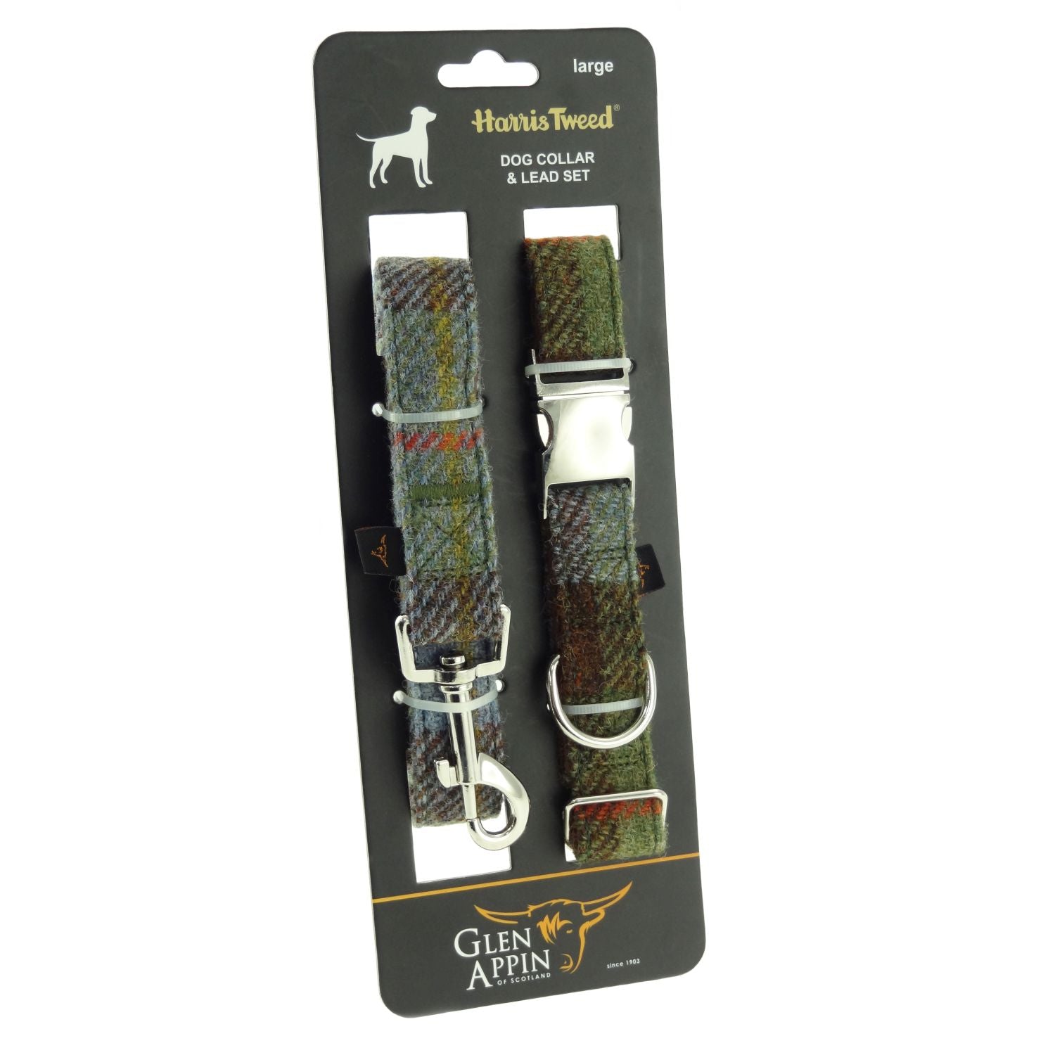 Harris Tweed Dog Collar and Lead Set - COL15