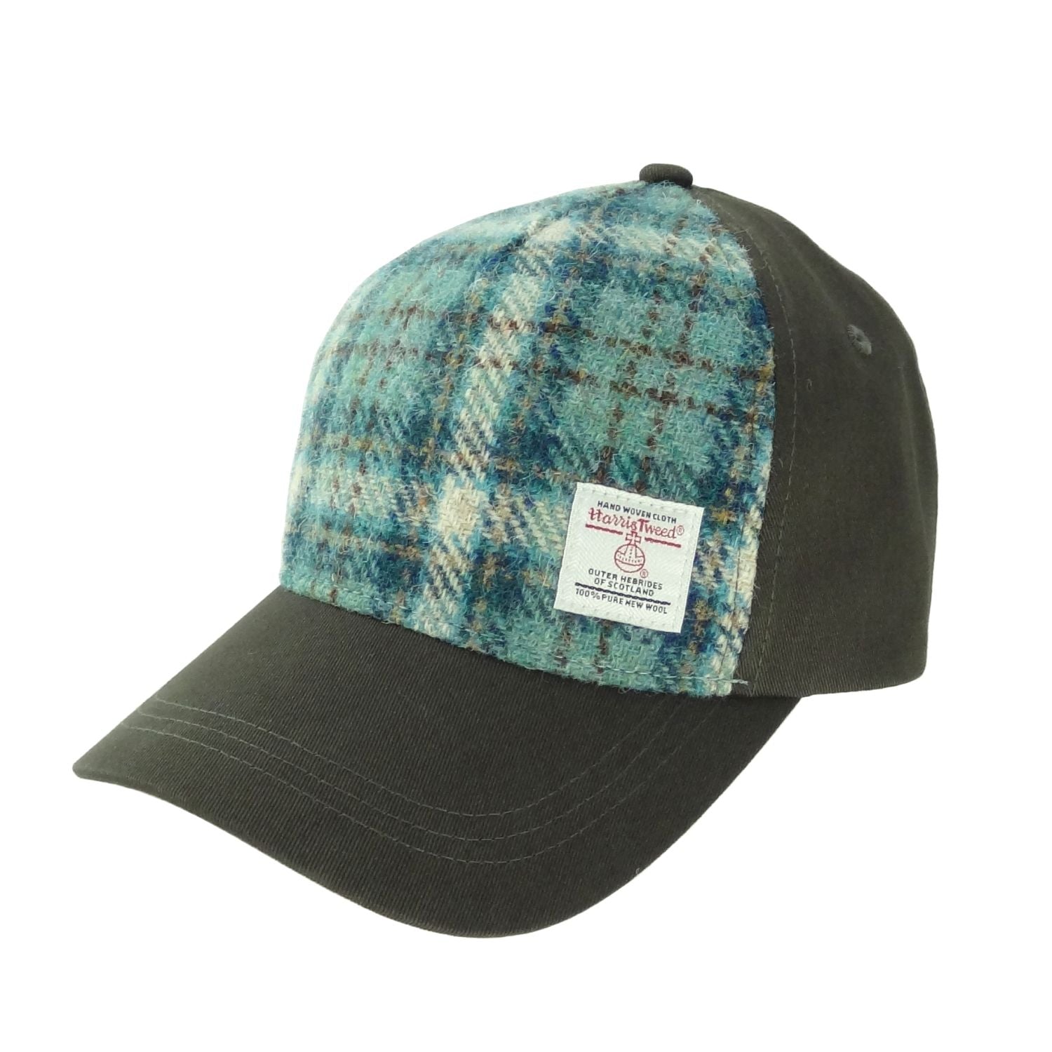 Baseball Cap with Harris Tweed. 100% Wool Front Panel - COL121