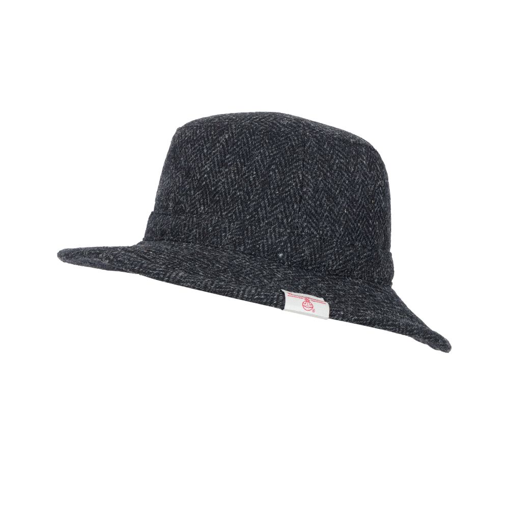 Harris Tweed Berkeley Fedora Hat (Gun Metal)