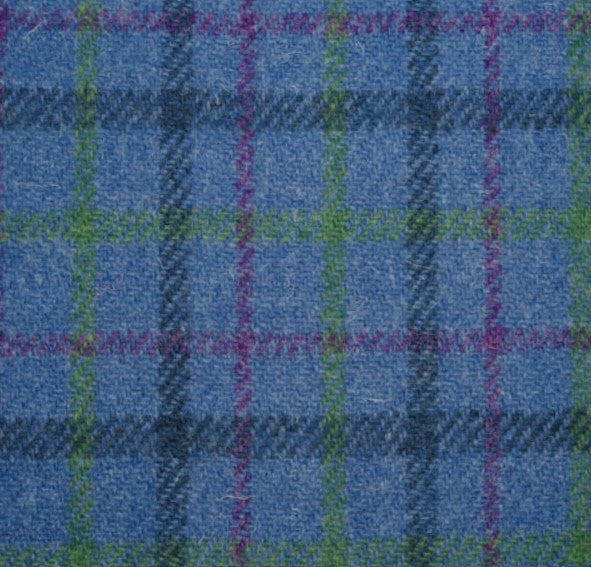 Harris Tweed Blue Check Cloth Fabric
