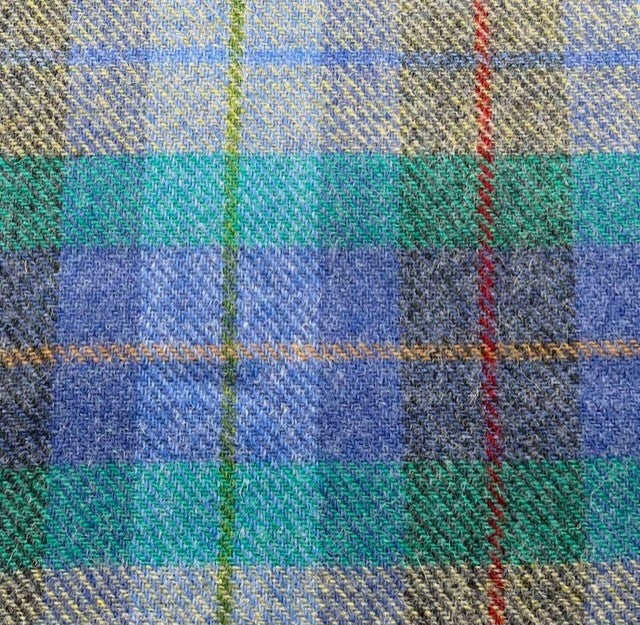 Harris Tweed Blue Green Tartan Cloth Fabric