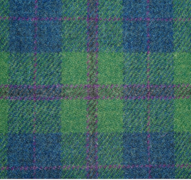 Harris Tweed Blue Green Pink Tartan Cloth Fabric