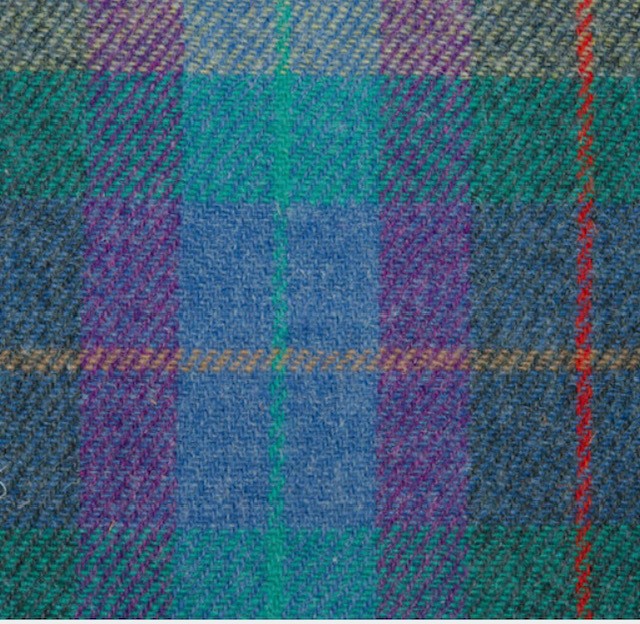 Harris Tweed Blue Green Purple Tartan Cloth Fabric