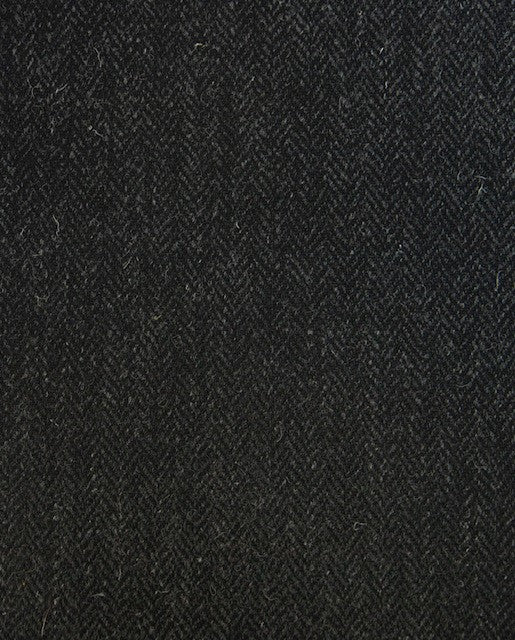 Harris Tweed Charcoal Black Herringbone Cloth Fabric