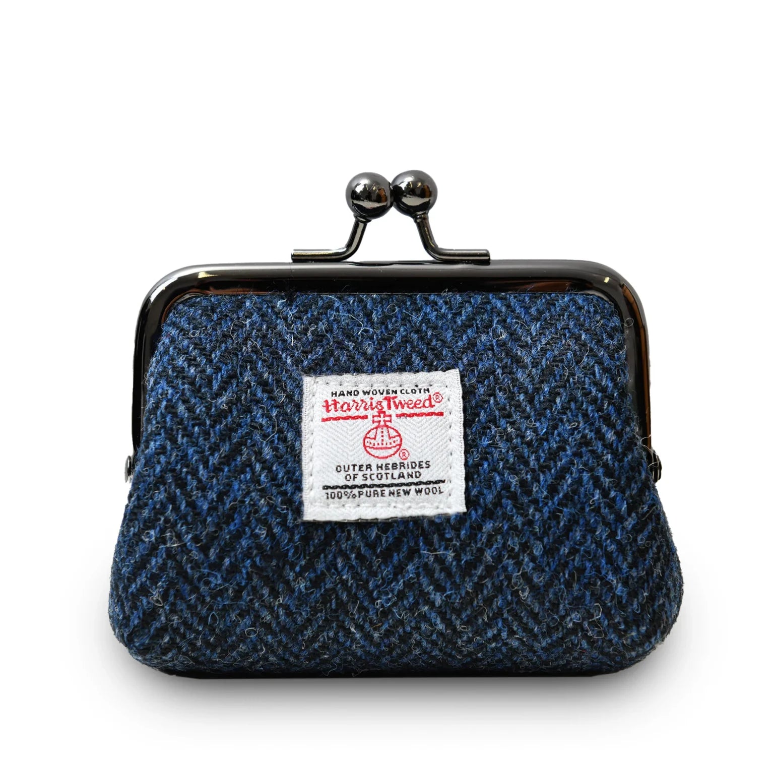 Islander Coin Purse Made With Harris Tweed - Navy Herringbone