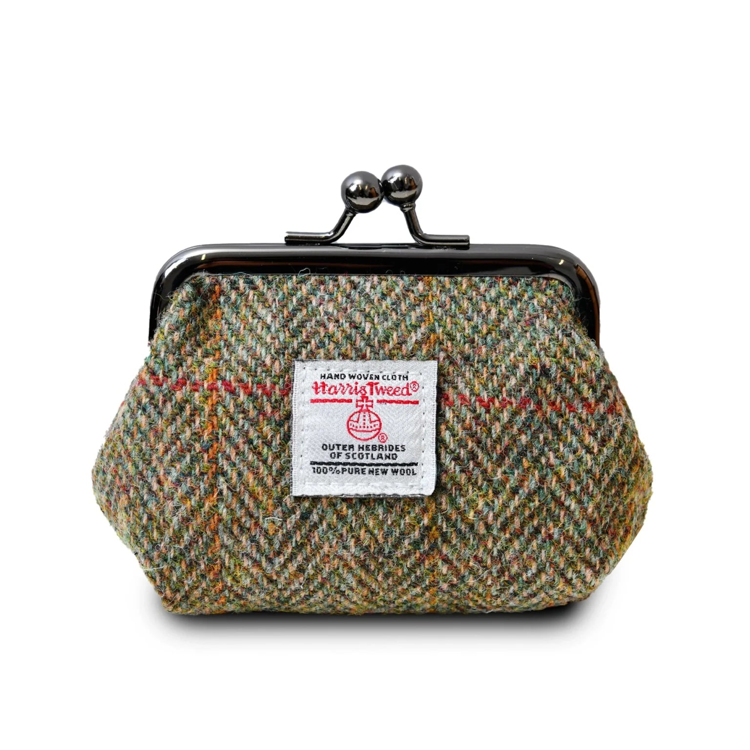 Islander Coin Purse Made With Harris Tweed - Chestnut Herringbone