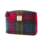 Maccessori Small Harris Tweed Cosmetic Pouch - Blue Pink | Harris Tweed Scotland