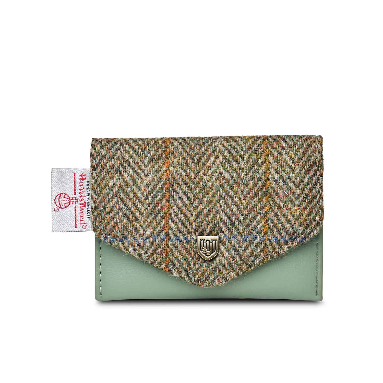 Islander Card Wallet Made With Harris Tweed - Mint Tartan