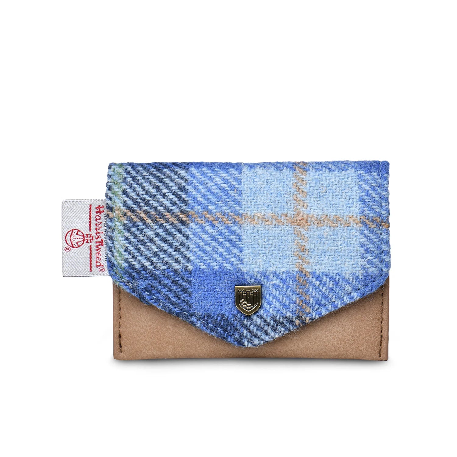 Islander Card Wallet Made With Harris Tweed - Blue Tartan