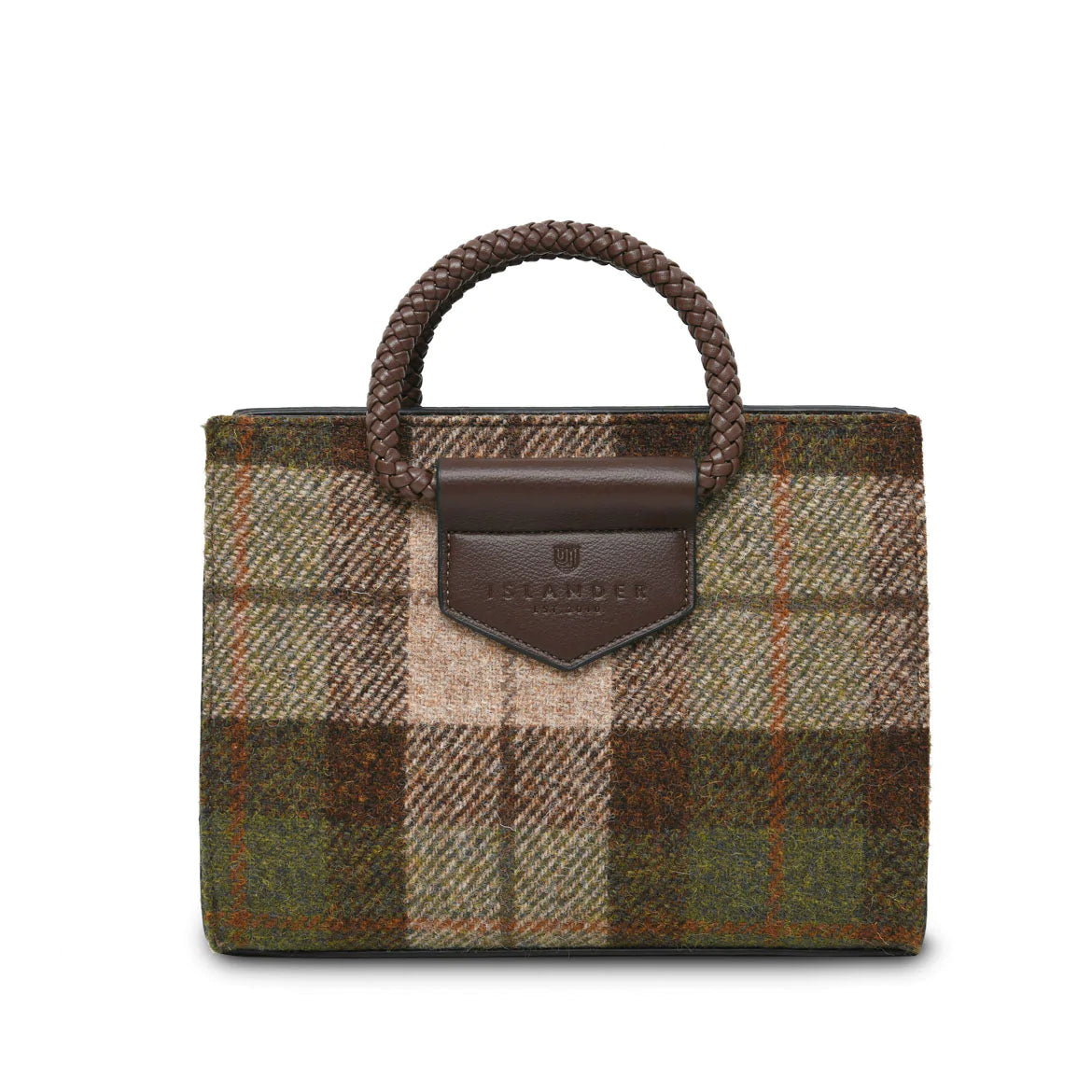 Islander Arran Tote Bag with Harris Tweed - Chestnut Tartan
