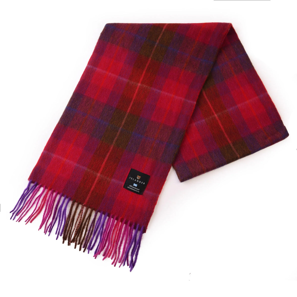 Islander Lambswool Scarf (Fuchsia Tartan)