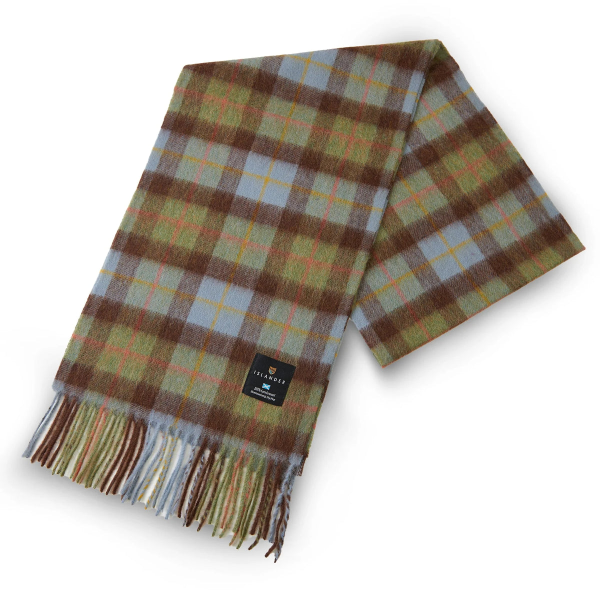 Islander Lambswool Scarf (Chestnut Blue Tartan)