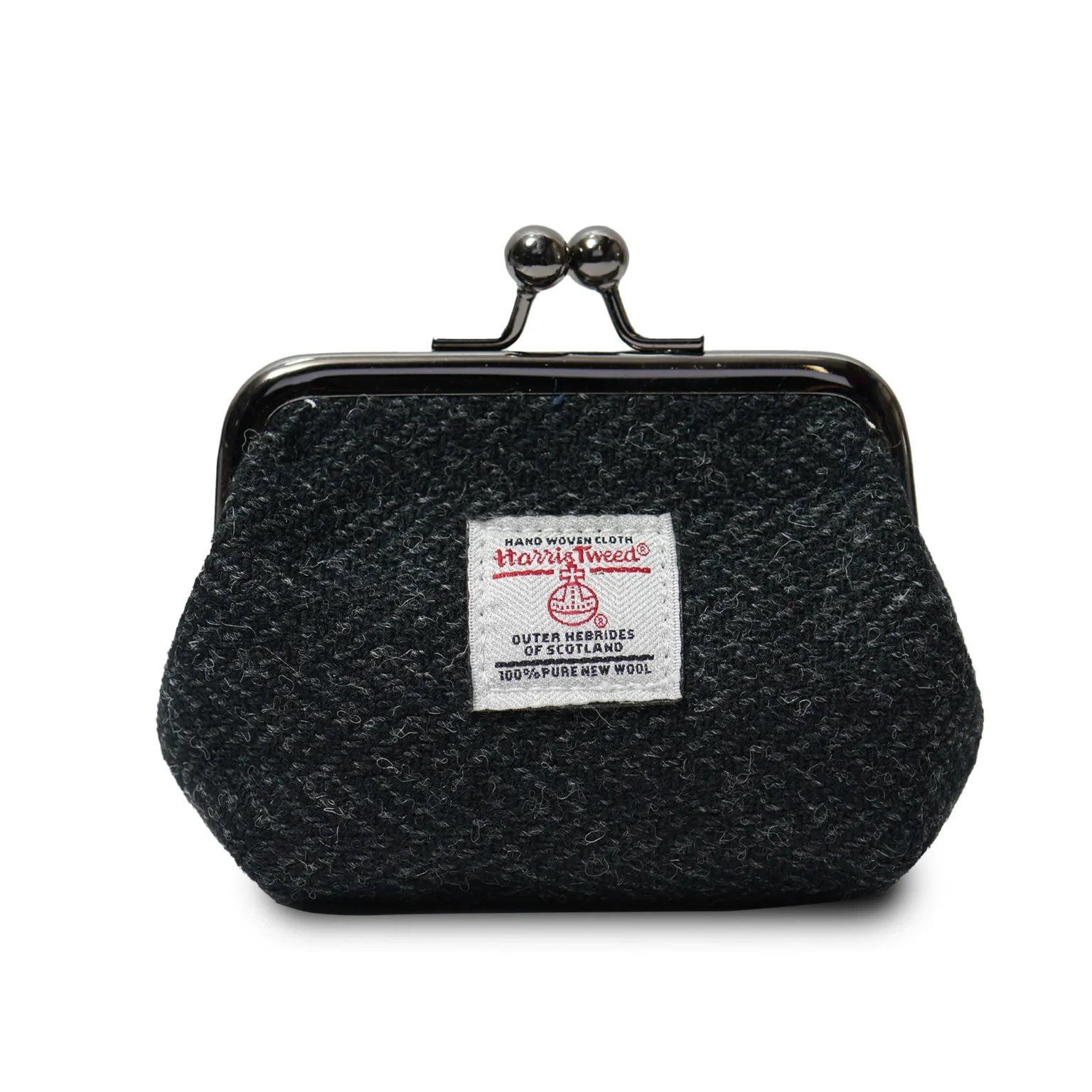 Islander Coin Purse Made With Harris Tweed - Black Herringbone
