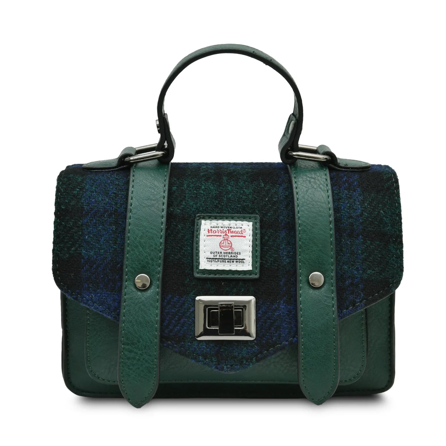 Islander Mini Satchel with Harris Tweed - Black Watch Tartan