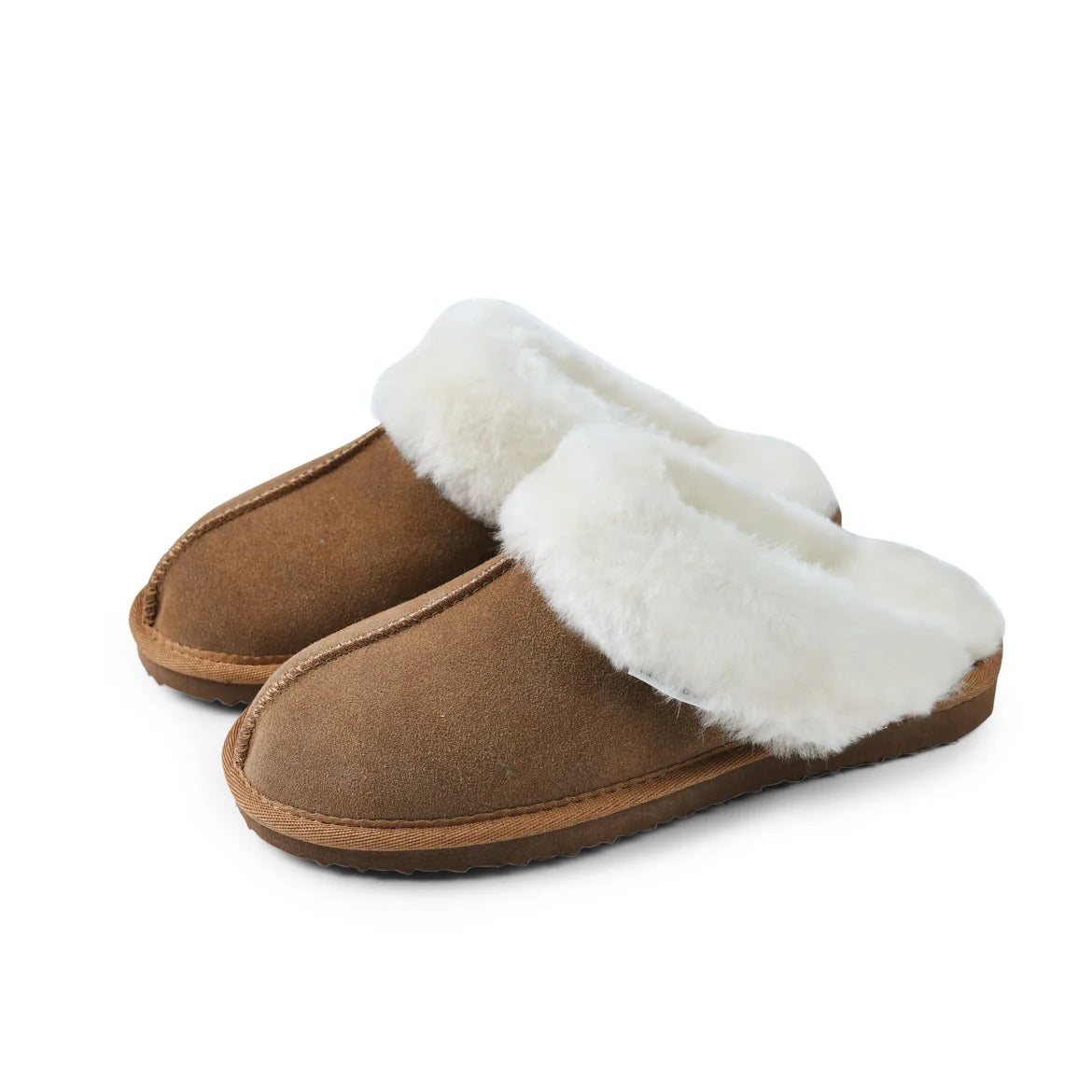 Islander Classic Ladies Sheepskin Slippers – Genuine Suede & Australian Sheepskin (Chestnut)