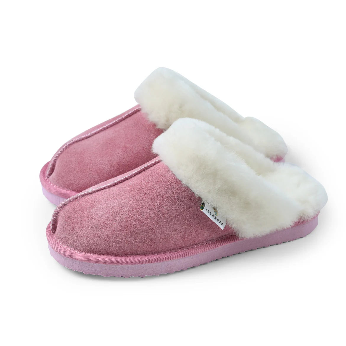 Islander Classic Ladies Sheepskin Slippers – Genuine Suede & Australian Sheepskin (Pink)