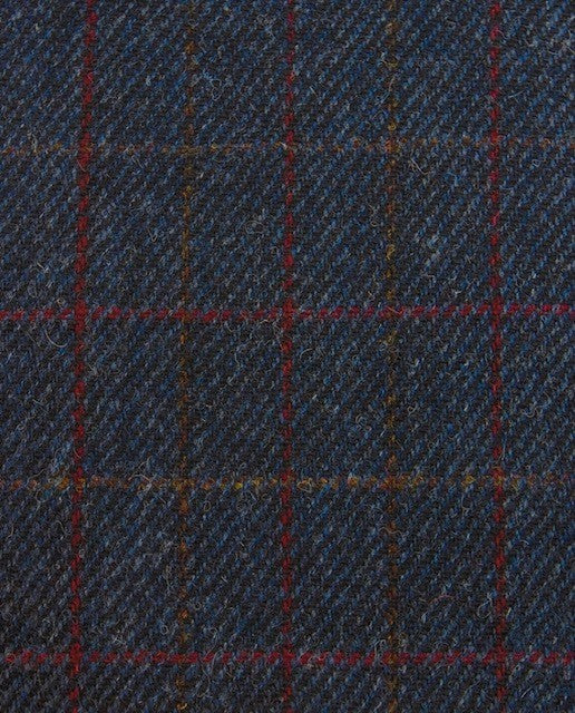 Harris Tweed Denim Blue Fine Check Cloth Fabric