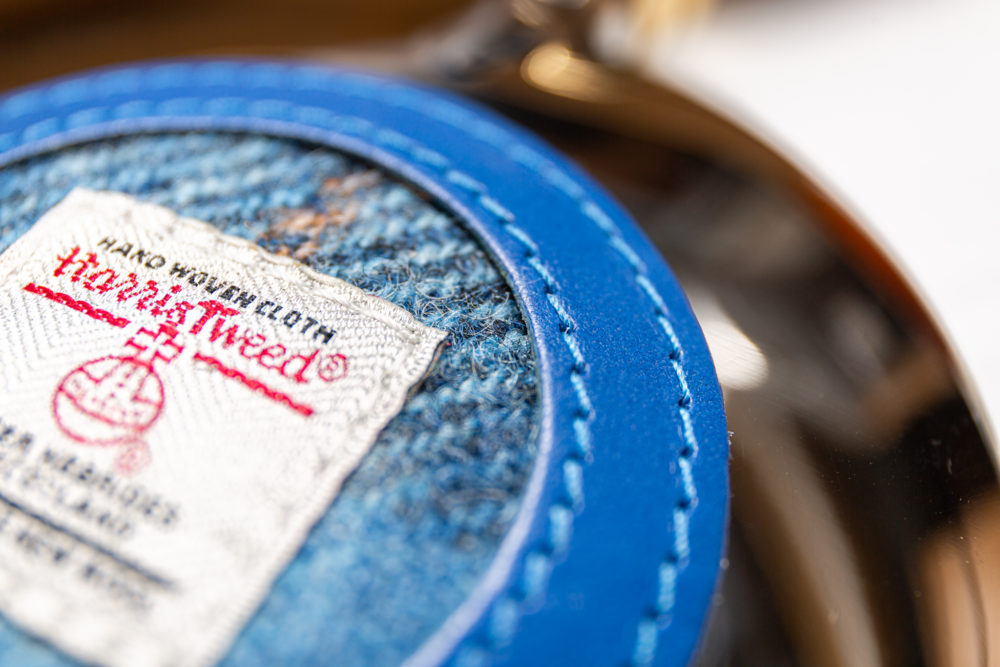 Marlborough of England Harris Tweed 5oz Discus Flask - Blue