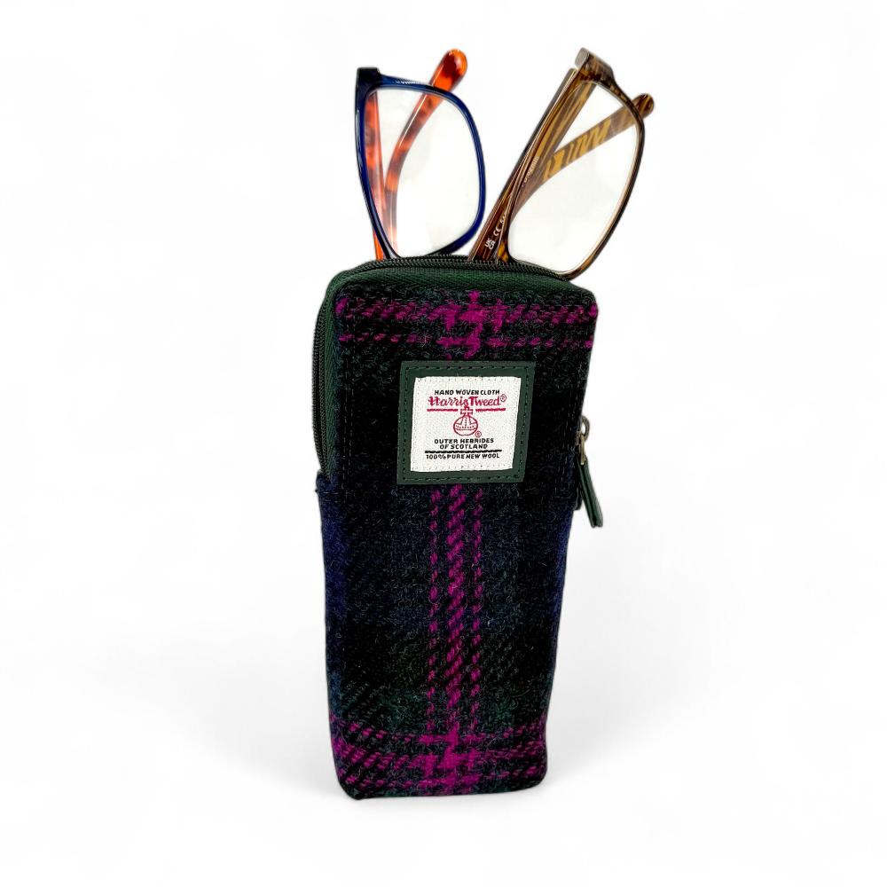 Maccessori Double Glasses Sleeve Bag with Harris Tweed (Baird Check)