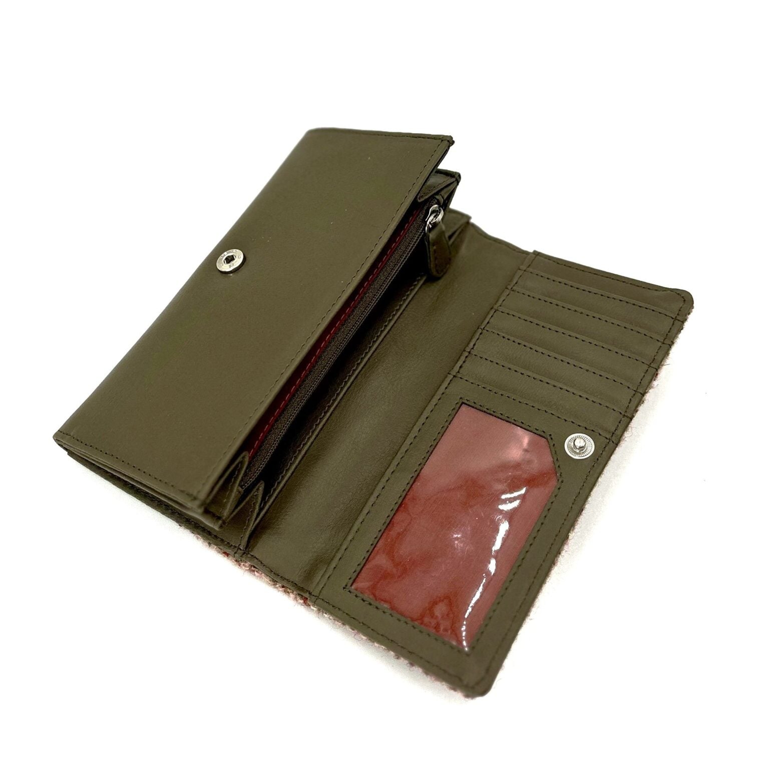 Maccessori Ladies Envelope Purse with Harris Tweed - Green Purple Plaid