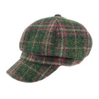 Ladies Harris Tweed Bakerboy Cap Green & Purple - COL107 | Harris Tweed Scotland
