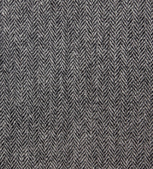 Harris Tweed Grey Black Herringbone Cloth Fabric