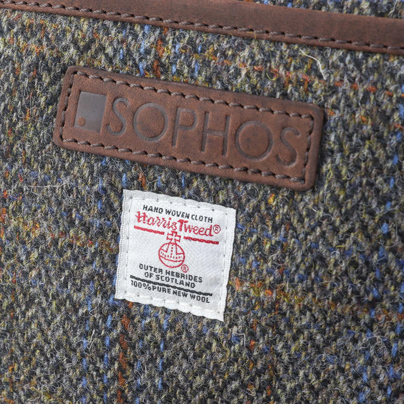Sophos Leather and Brown Harris Tweed Travel / Weekend Holdall