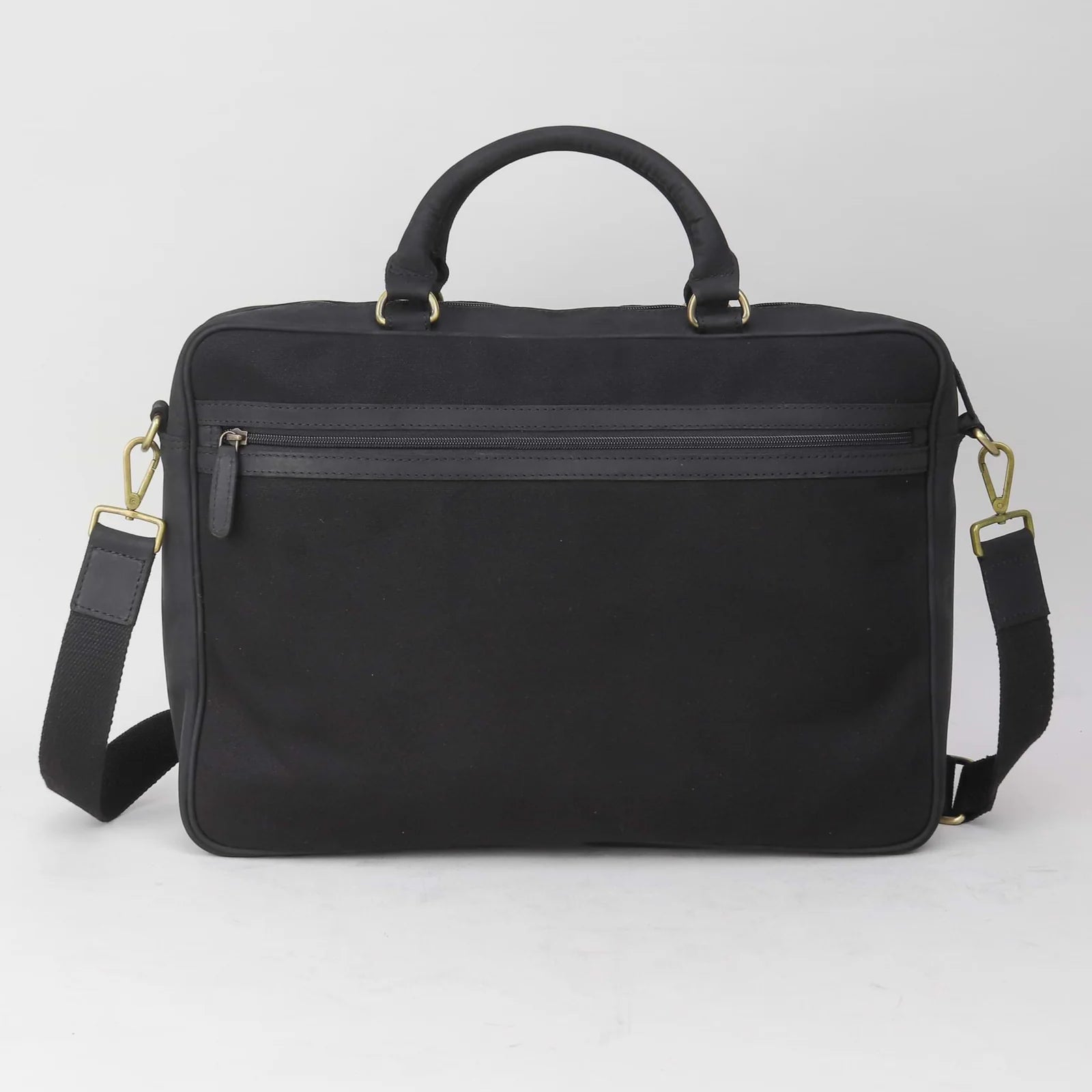 Sophos Grey Leather Harris Tweed Briefcase Laptop Bag
