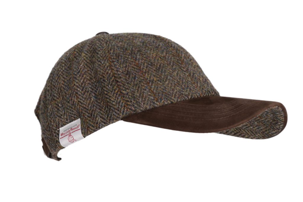 Brungton Baseball Cap With Harris Tweed Suede Leather Peak - One Size - Charcoal