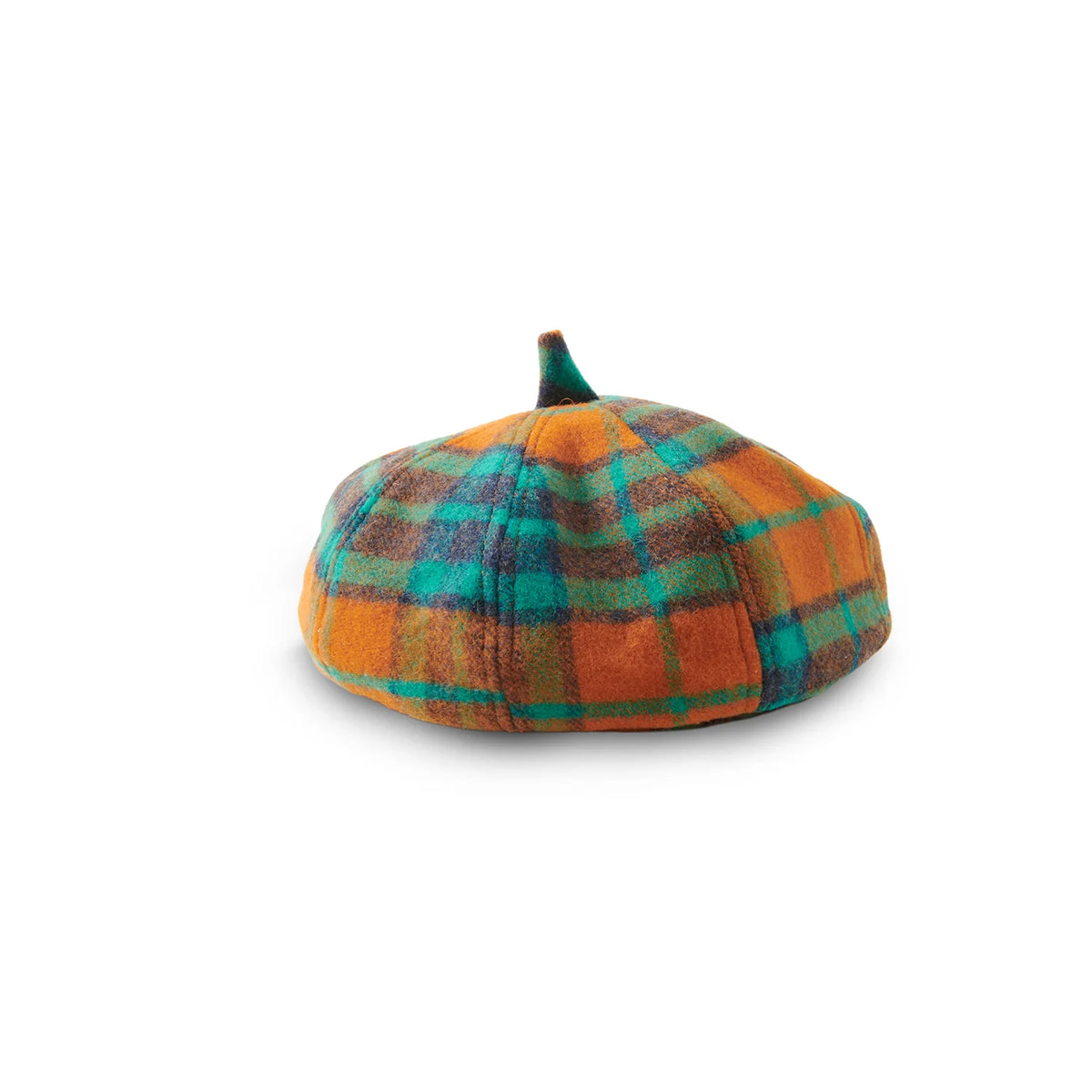 Islander Lambswool Ladies Bunnet (Flat Cap) (Orange Blue Tartan)