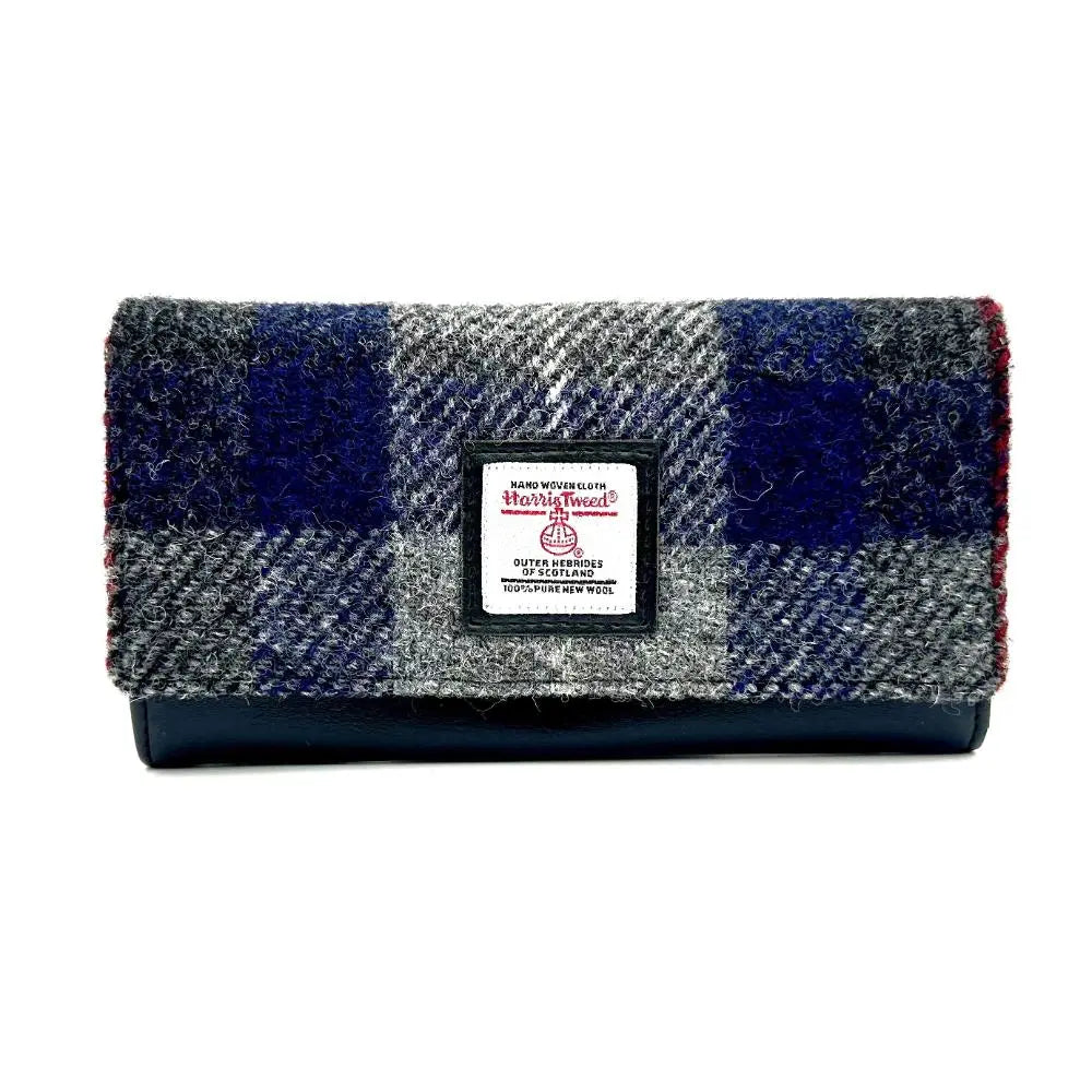 Maccessori Ladies Envelope Purse with Harris Tweed - Blue Check