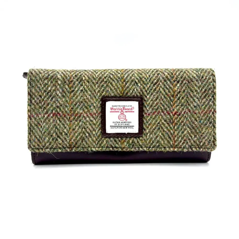 Maccessori Ladies Envelope Purse with Harris Tweed - Country Green