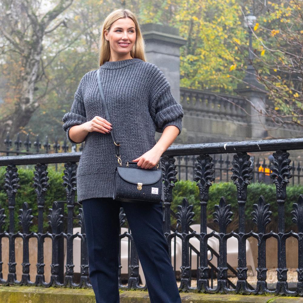 Maccessori Mini Day Bag with Harris Tweed - Charcoal