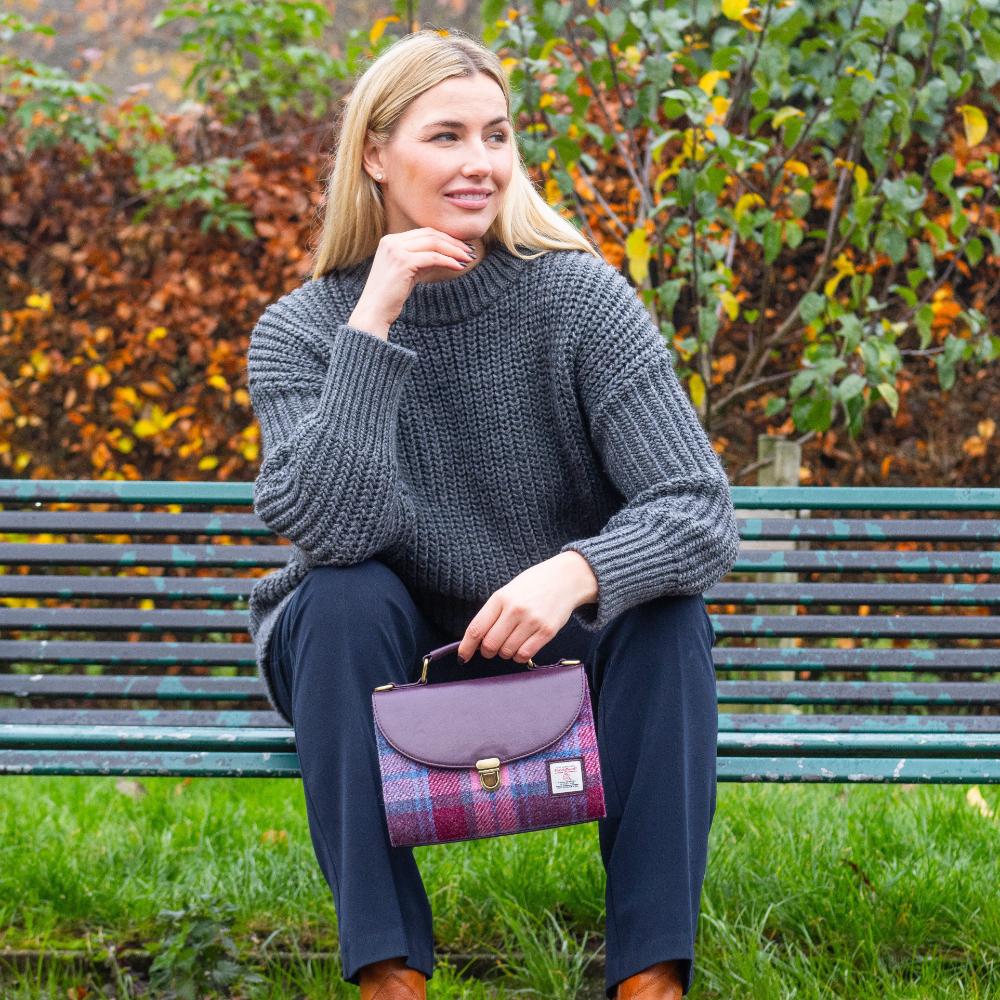 Maccessori Mini Day Bag with Harris Tweed - Pastel Pink