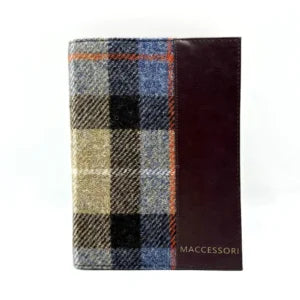 Maccessori Harris Tweed A5 Notebook - Blue/Brown Check