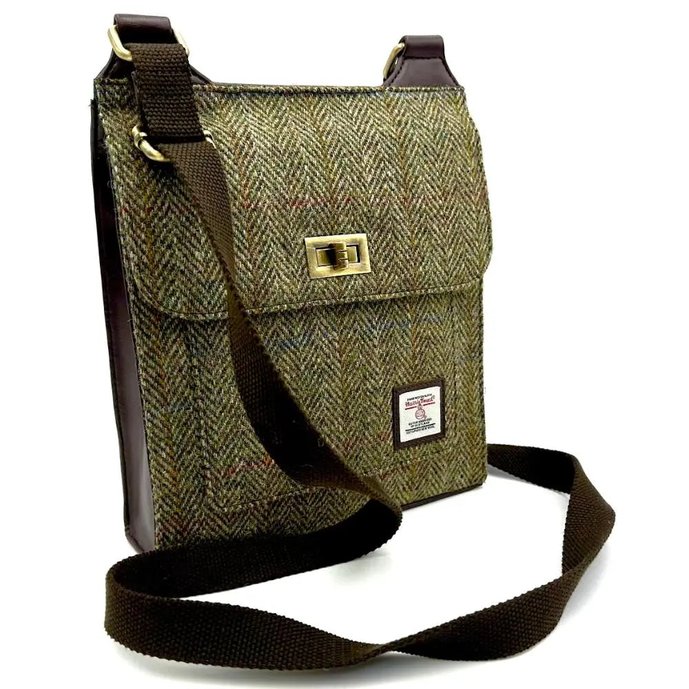 Maccessori Satchel Bag with Harris Tweed - Country Green