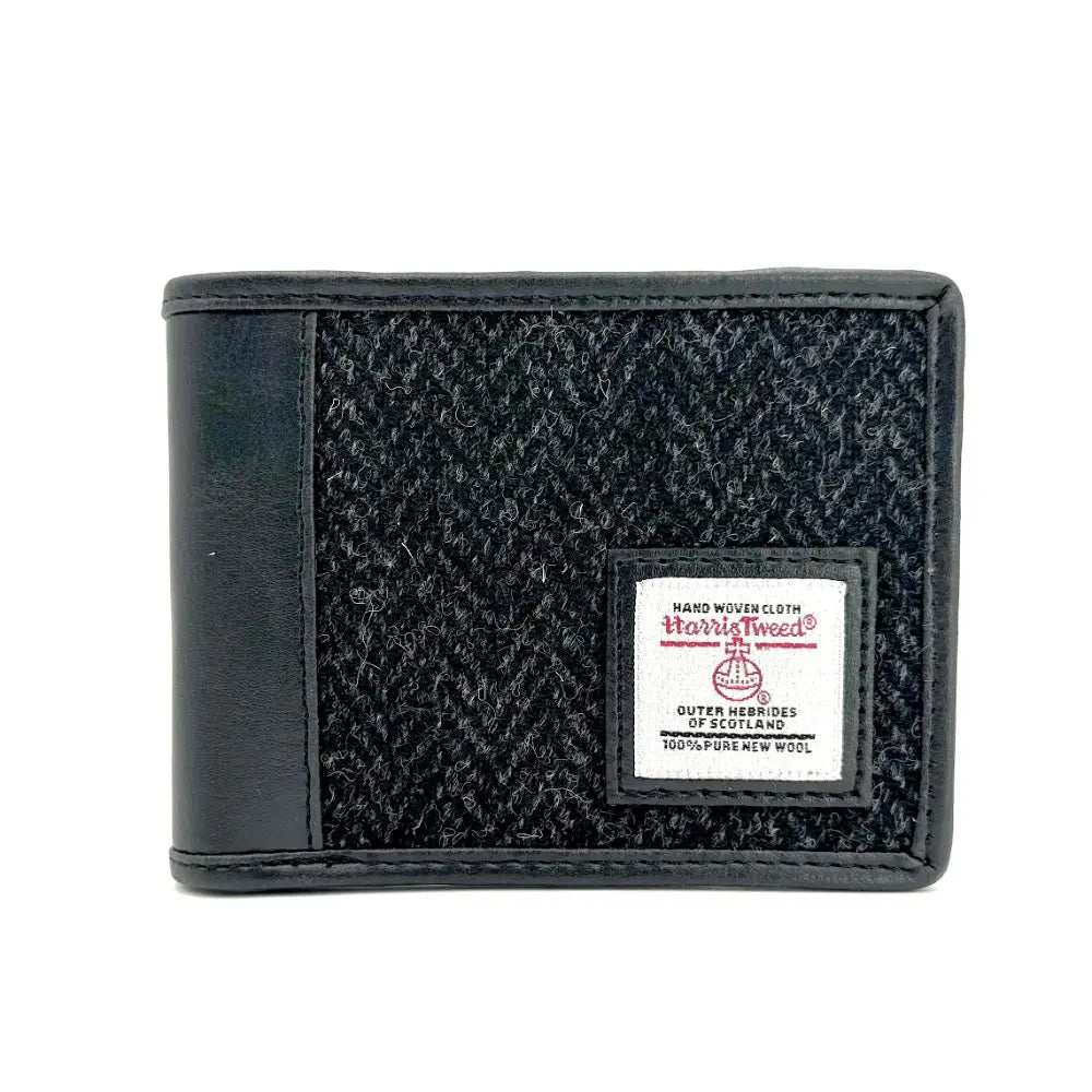 Maccessori Tri-Fold Wallet Coin Pocket with Harris Tweed - Charcoal